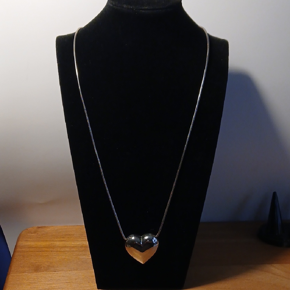 Elegant Silver Heart Necklace